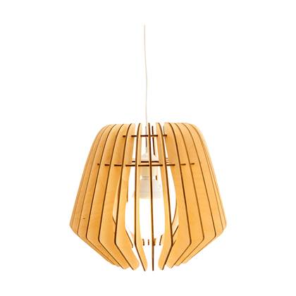 Foto Bomerango Original M houten hanglamp medium - met koordset wit -  37