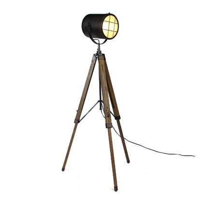 Foto Bronx71 IndustriÂ«le vloerlamp Berlin hout metaal