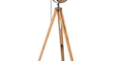 Foto Bussandri Vloerlamp landelijk - Hout - Zwart