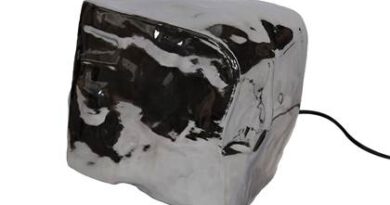 Foto Duverger Amber - Tafellamp - mondgeblazen en verchroomd glas