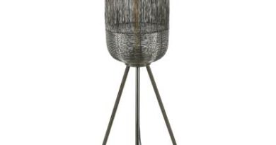 Foto Duverger Hornet - Vloerlamp - nikkel - zwart - driepoot - 1 lichtpunt