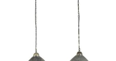 Foto Duverger Stone Glass - Hanglamp - steenglas - metaal - oud zilver - 2