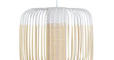Foto Forestier Bamboo Light hanglamp medium wit