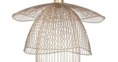 Foto Forestier Forestier Papillon Hanglamp Small Champagne