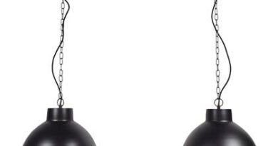 Foto Hanglamp Rocky 40cm Double Mat Black