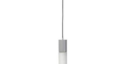 Foto Home sweet home Cilinder Hanglamp - Antraciet / wit glas