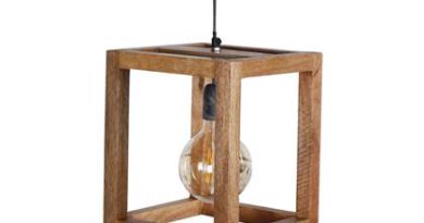 Foto Hoyz - Hanglamp - 1x Mango Houten Frame - Hanglamp - 25x25 cm
