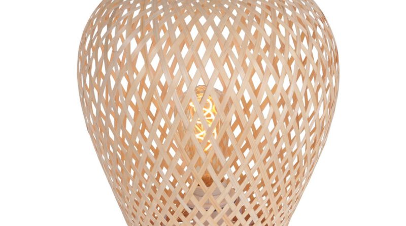 Foto Anne Light & home Tafellamp Maze H 30 cm Bamboe beige