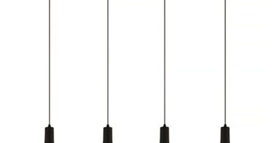Foto Freelight Hanglamp Canna 4 lichts L 130 cm 25 cm zwart goud