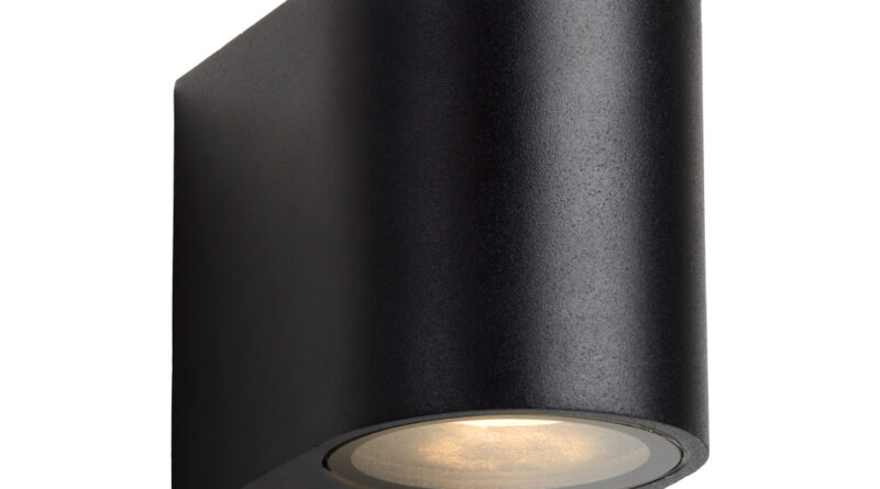 Foto Lucide ZORA-LED - Wandspot Buiten - LED Dimb. - GU10 - 1x5W 3000K - IP44 - Zwart