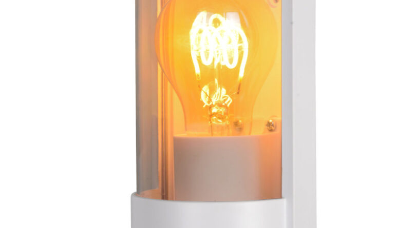 Foto Lucide CAPSULE - Wandlamp Buiten - 1xE27 - IP54 - Wit
