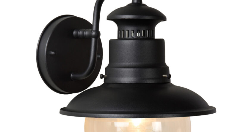 Foto Lucide FIGO - Wandlamp Buiten - 1xE27 - IP44 - Zwart