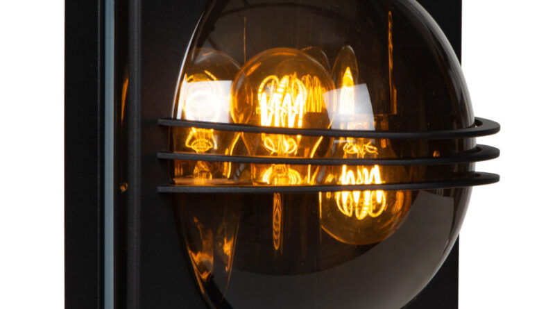 Foto Lucide PRIVAS - Wandlamp Buiten - 2xE27 - IP44 - Zwart