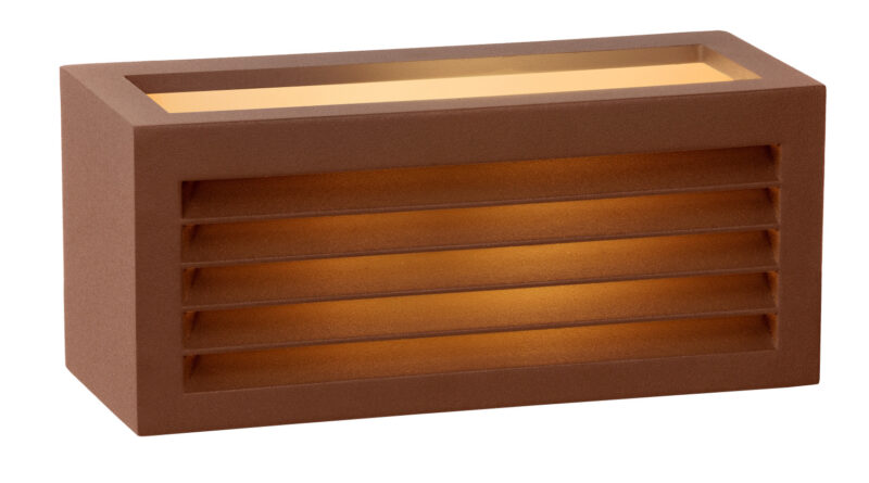 Foto Lucide DIMO - Wandlamp Buiten - 1xE27 - IP54 - Roest bruin