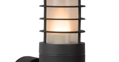 Foto Lucide SOLID - Wandlamp Buiten - 9 cm - 1xE27 - IP54 - Antraciet