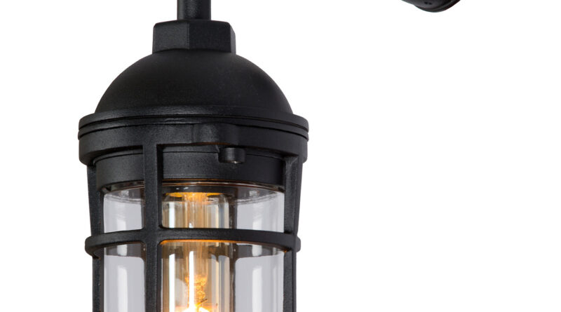 Foto Lucide LIMAL - Wandlamp Buiten - 1xE27 - IP44 - Zwart