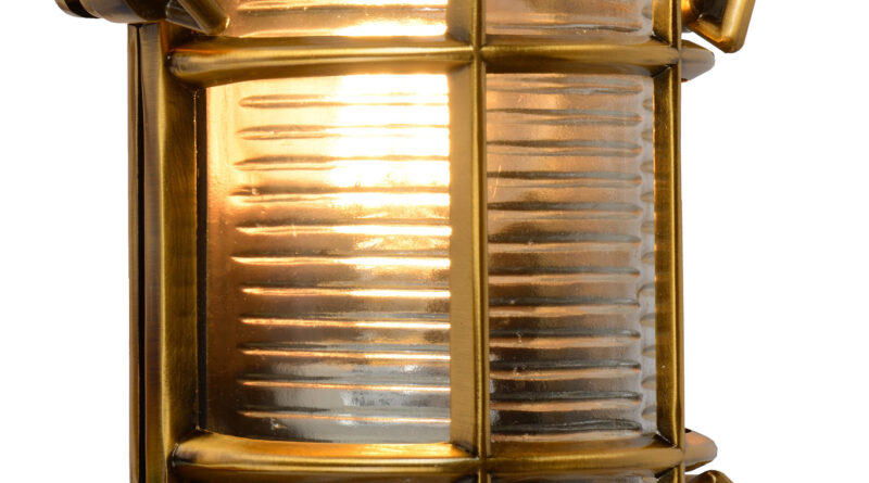 Foto Lucide DUDLEY - Wandlamp Buiten - 1xE27 - IP65 - Mat Goud / Messing