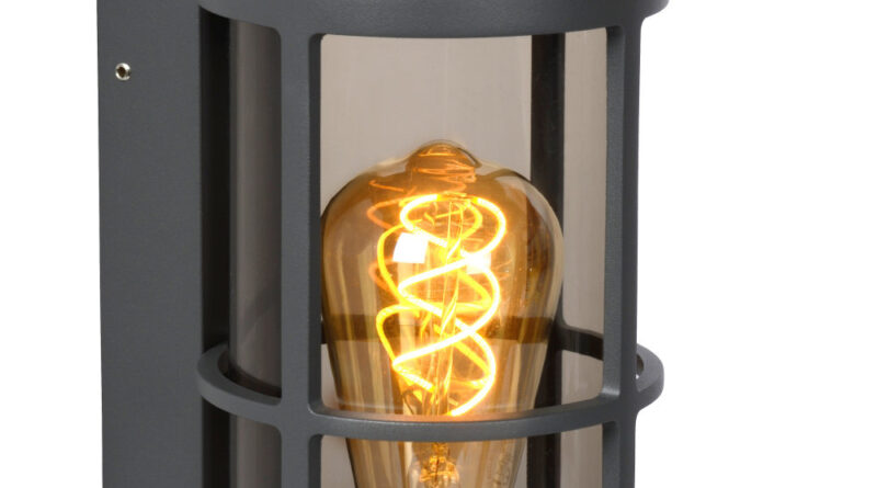Foto Lucide NAVI - Wandlamp Buiten - 1xE27 - IP54 - Antraciet
