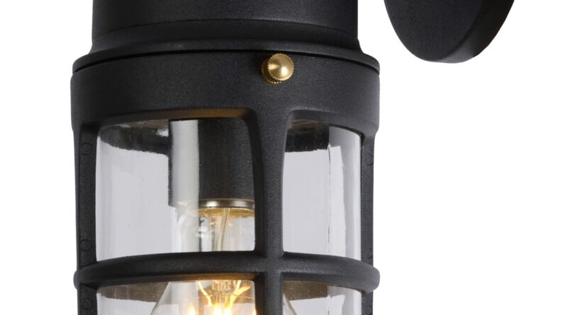 Foto Lucide DUDLEY - Wandlamp Buiten - 1xE27 - IP44 - Zwart