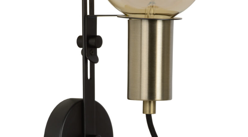 Foto Lucide MALCOLM - Wandlamp - 1xE27 - Zwart