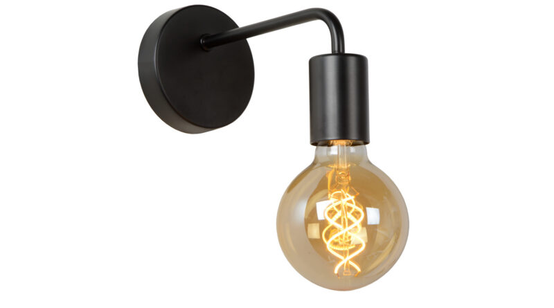 Foto Lucide SCOTT - Wandlamp - 1xE27 - Zwart