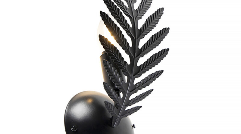 Foto Ylumen Wandlamp Palm 1 blad H 32 cm zwart