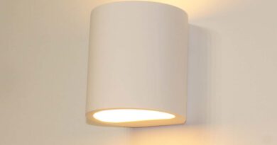 Foto Artdelight Wandlamp Plaster rond H 12 cm Gips excl. G9 wit