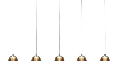 Foto Highlight Hanglamp Nebula 5 lichts lang amber glas
