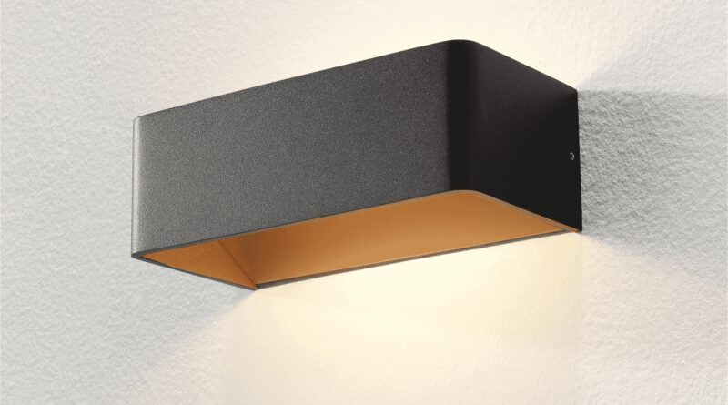 Foto Artdelight Wandlamp Mainz 20 x 7 cm zwart goud