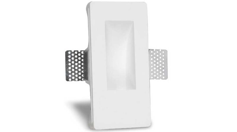 Foto Artdelight Wandlamp Gips trimless stuc rechthoek wit