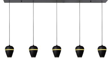 Foto Highlight Hanglamp Kobe 5 lichts L 110 cm zwart