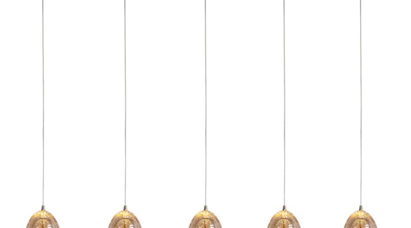 Foto Highlight Hanglamp Golden Egg 5 lichts L 108 cm amber-zwart