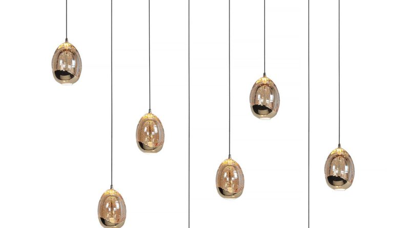Foto Highlight Hanglamp Golden Egg 8 lichts L 115 x B 18 cm amber-zwart