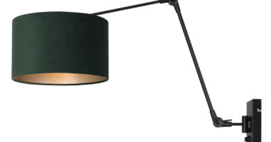 Foto Steinhauer Wandlamp prestige chic 8121 zwart kap groen velours