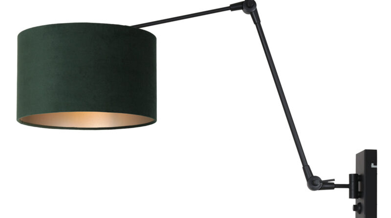 Foto Steinhauer Wandlamp prestige chic 8121 zwart kap groen velours