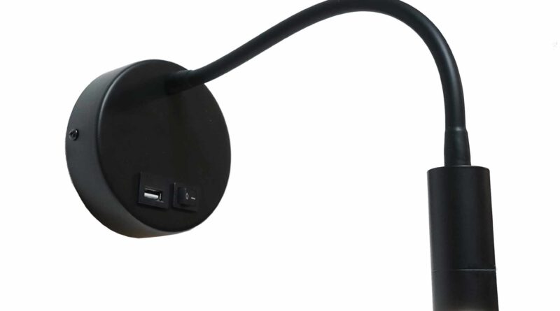 Foto Artdelight Wandlamp Flex USB zwart
