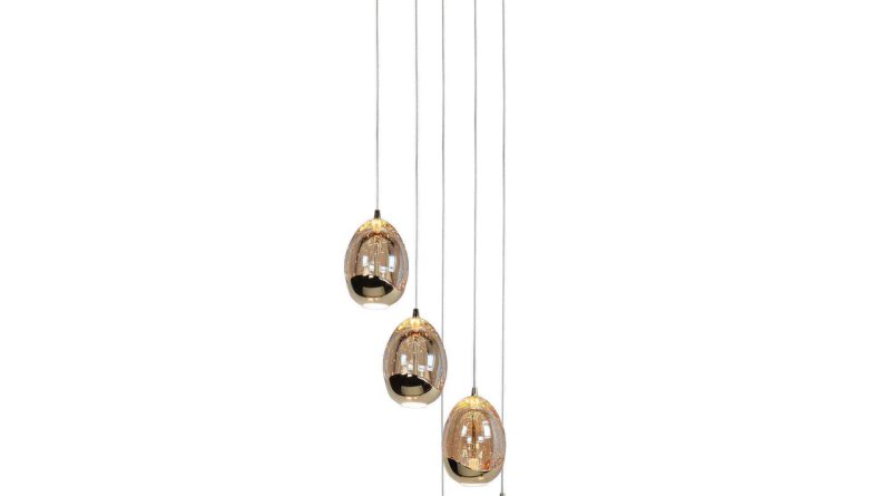 Foto Highlight Hanglamp Golden Egg 5 lichts 30 cm amber-zwart