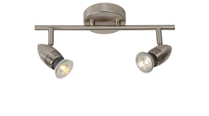 Foto Lucide CARO-LED - Plafondspot - LED - GU10 - 2x5W 2700K - Mat chroom