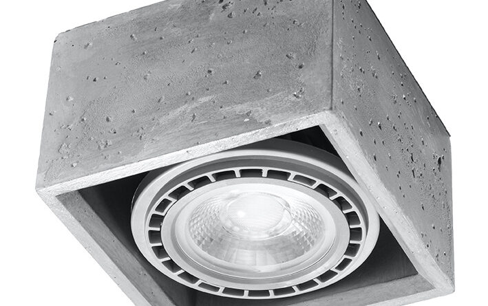 Foto Sollux Plafondlamp Quatro 1 lichts beton