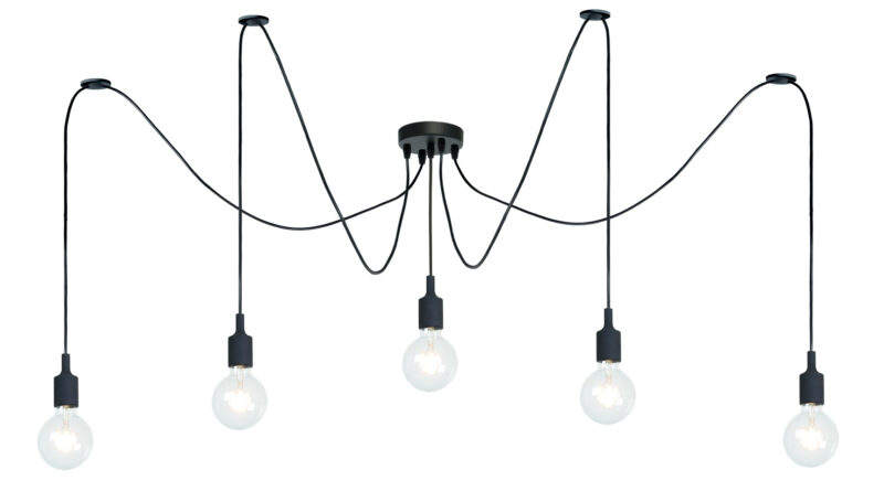 Foto Lucide FIX - Hanglamp - 5xE27 - Zwart