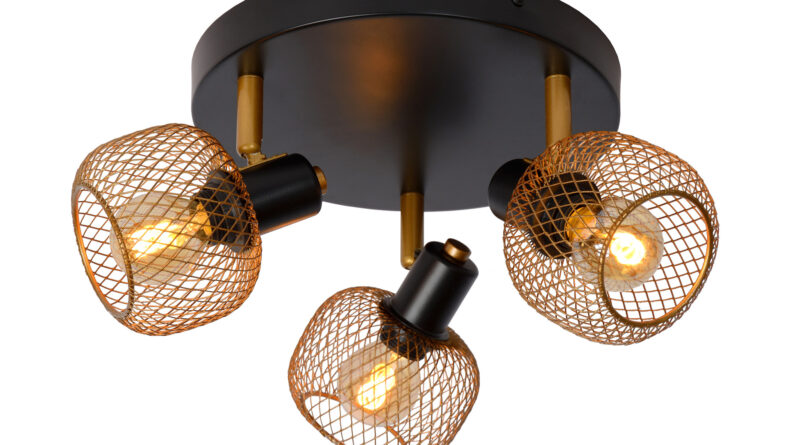Foto Lucide MAREN - Plafondspot - 37 cm - 3xE14 - Mat Goud / Messing