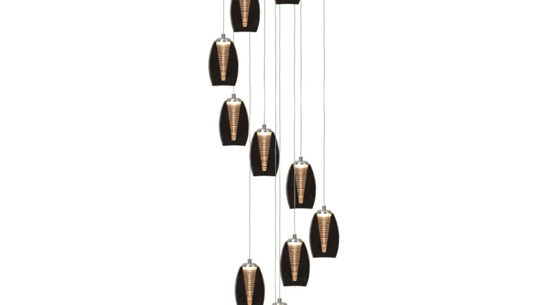 Foto Highlight Hanglamp Nebula 12 lichts 50 cm Vide rook glas