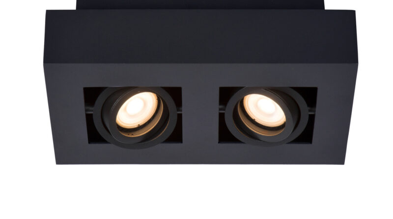 Foto Lucide XIRAX - Plafondspot - LED Dim to warm - GU10 - 2x5W 2200K/3000K - Zwart