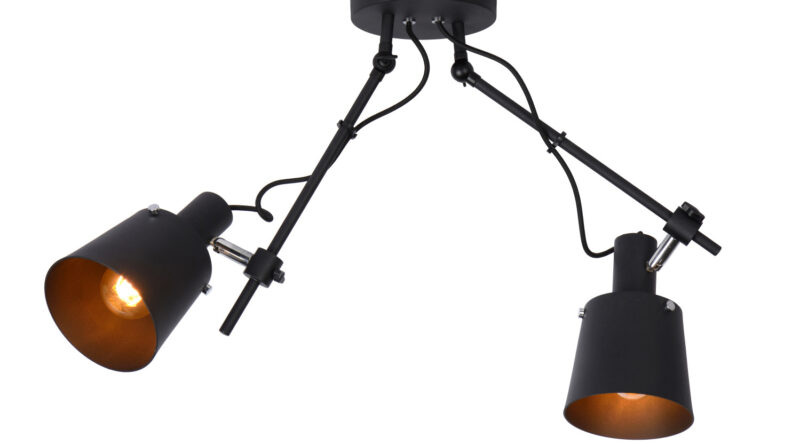 Foto Lucide QUINNY - Plafondspot - 2xE27 - Zwart