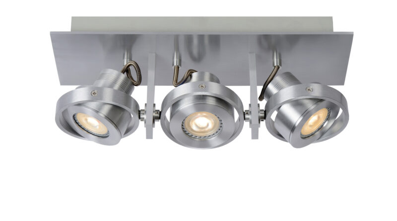 Foto Lucide LANDA - Plafondspot - LED Dim to warm - GU10 - 3x5W 2200K/3000K - Mat chroom