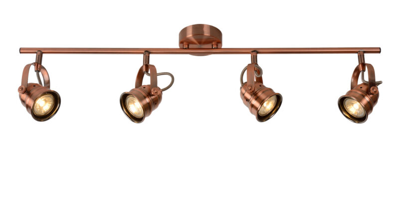 Foto Lucide CIGAL - Plafondspot - LED - GU10 - 4x5W 2700K - Koper