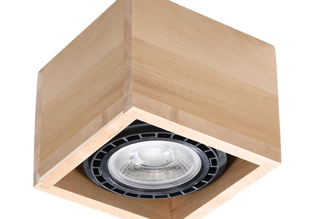 Foto Sollux Plafondlamp Quatro 1 lichts hout