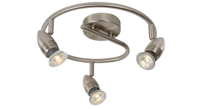 Foto Lucide CARO-LED - Plafondspot - 31 cm - LED - GU10 - 3x5W 2700K - Mat chroom