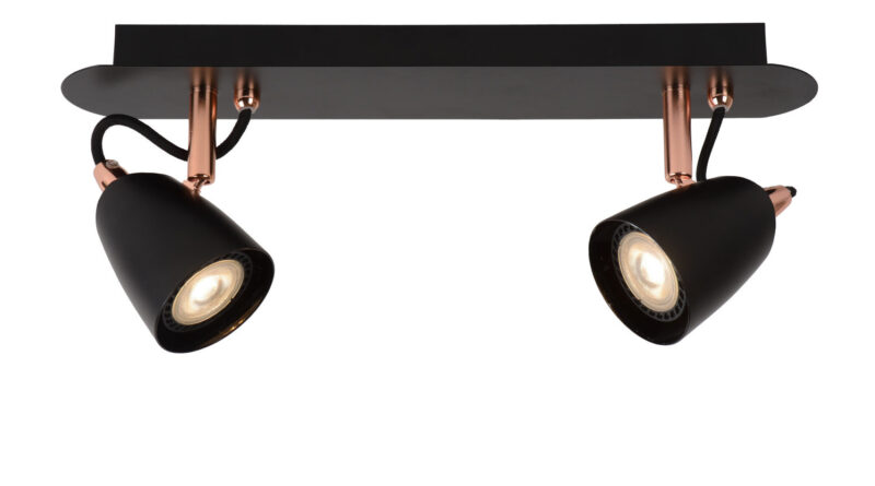 Foto Lucide RIDE-LED - Plafondspot - LED Dimb. - GU10 - 2x5W 3000K - Koper