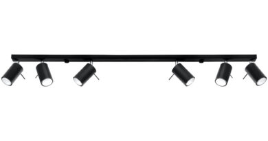 Foto Sollux Spot Ring 6 lichts L 120 cm zwart